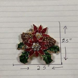 Cute Christmas Poinsettia Brooch